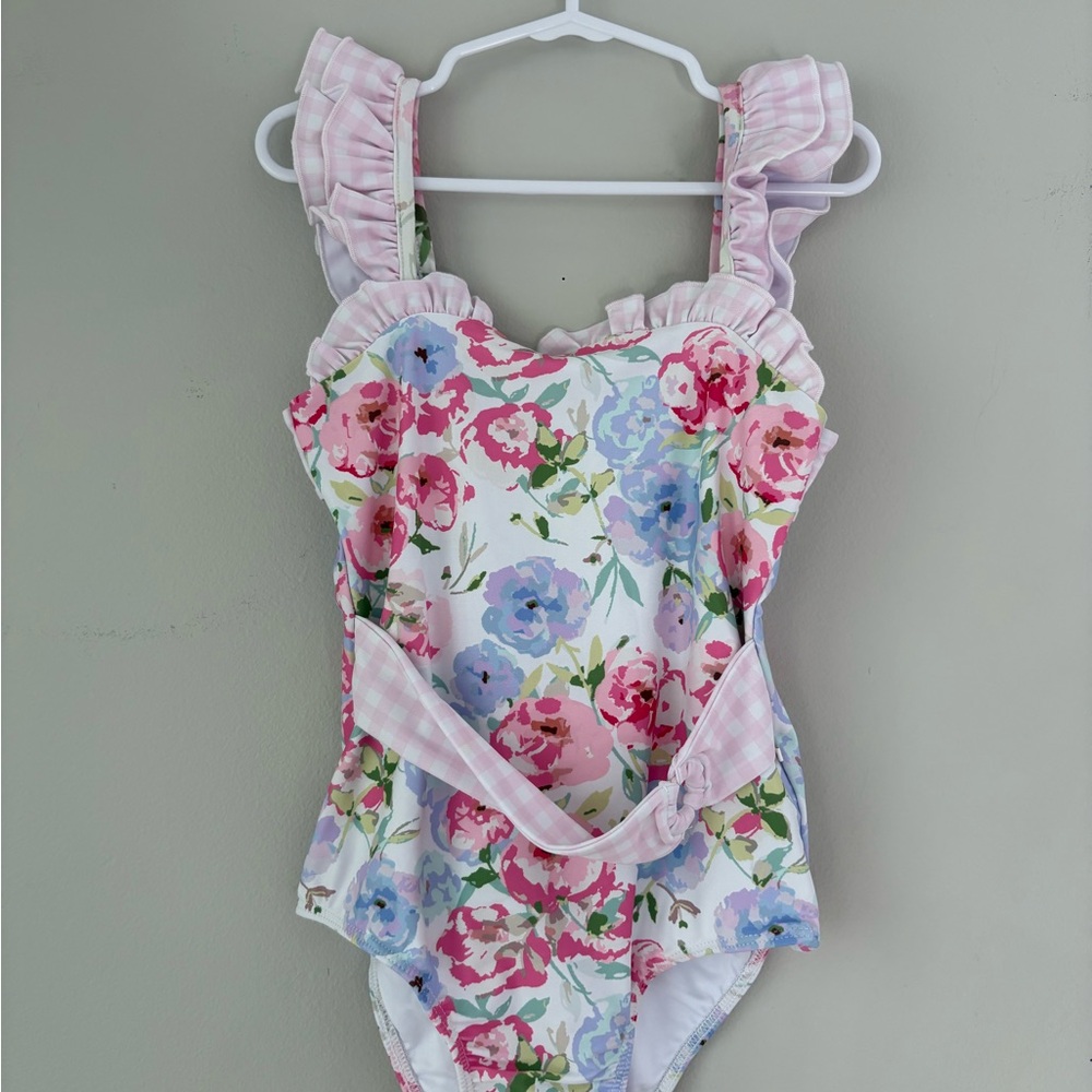 NWOT SweetHoney Pink Floral Belted Swimsuit